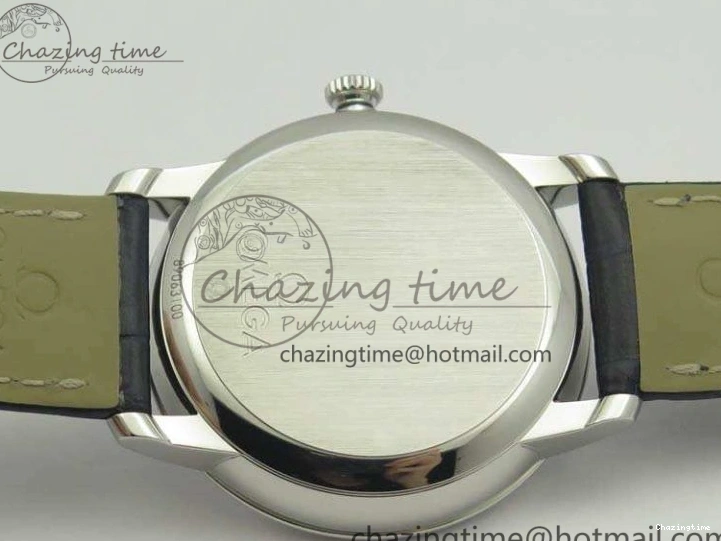 0207 Fashionable De Ville Prestige Real Power Reserve SS TW 1:1 Best Edition White Dial Blue Markers On Leather Strap A 8094